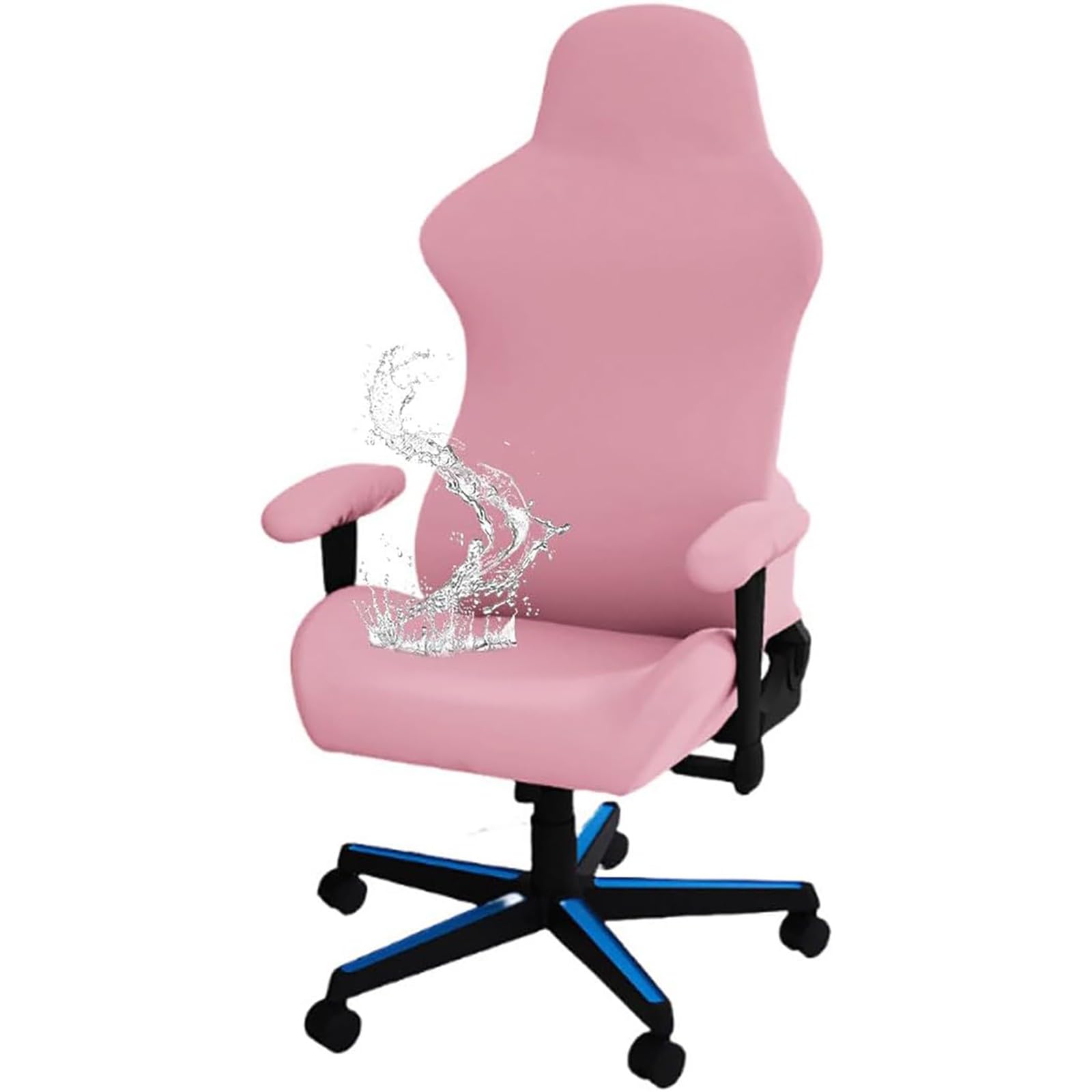 Funda Impermeable ElƔstica para Silla de Juego y Oficina, Removible para Silla Giratoria con Reposabrazos Respaldo (Pink)