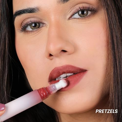 Image of LAMIOR Blurry Fudgy Matte Lip Tint Combo - Long Lasting, Transfer Proof & Hydrating Lip Tint, Enriched with Jojoba Oil, Almond & Mango Extracts with Cushion Applicator, (Winter Delight, Pack of 3)