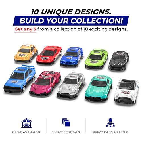 Image of Mirana Metal Car Craze for Kids | Set of 5 Diecast Metal Alloy Vehicles | 1:64 Scale Mini Racing Collection | Gift for Boys & Girls 18+ Months (Pack of 5)