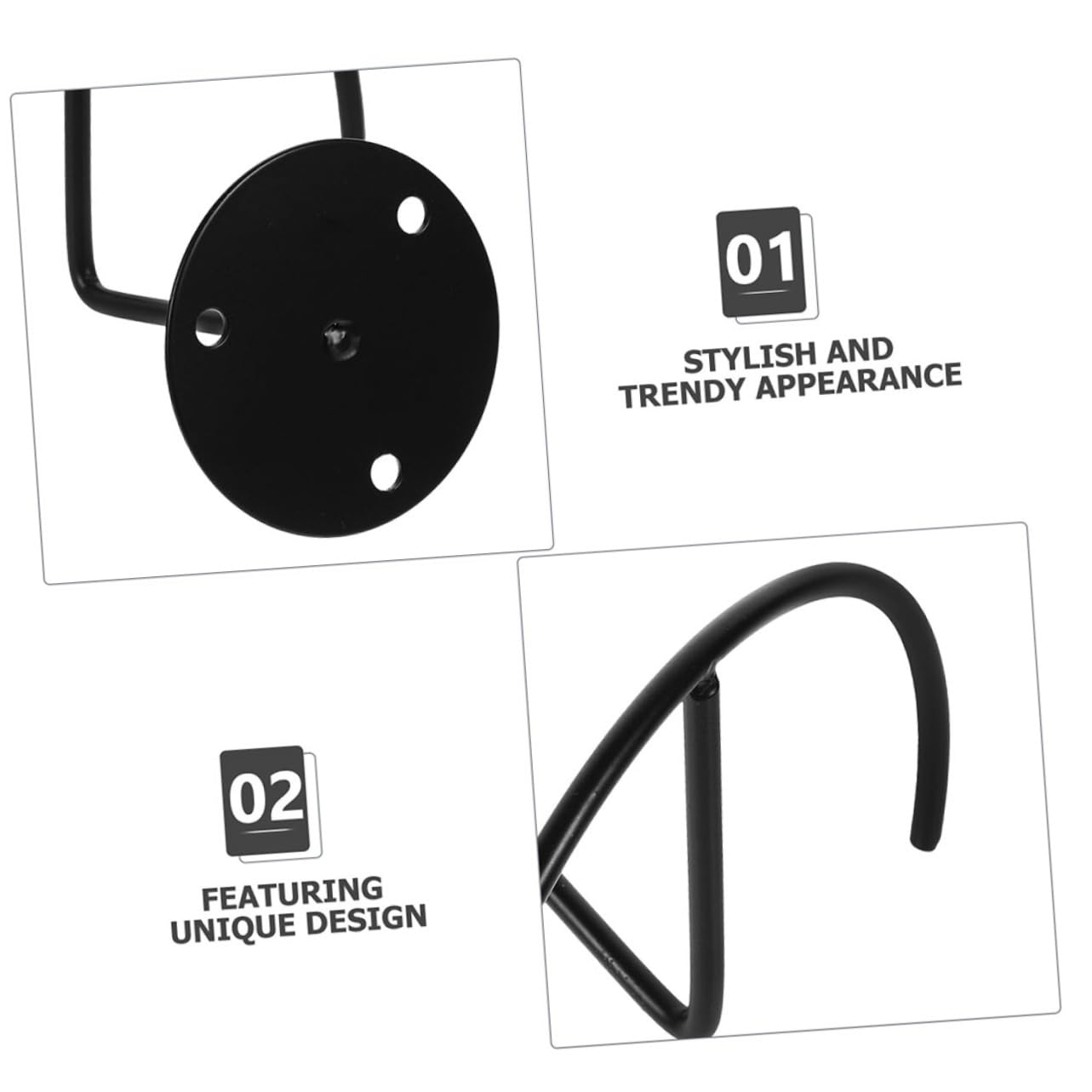 KOMBIUDA Perchero de Pared para Sombreros de Acero al Carbono 4 Piezas