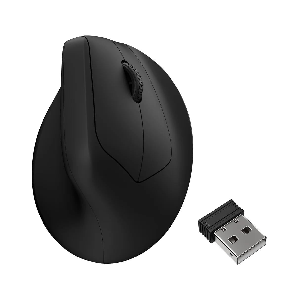 Keychron M5 Souris Verticale Ergonomique, 30000 DPI, 750 IPS, Récepteur 2.4 GHz/Bluetooth 5.3/USB-C, 600 mAh Batterie, Souris Gaming sans Fil Programmables pour Windows/macOS/iPadOS - Noire
