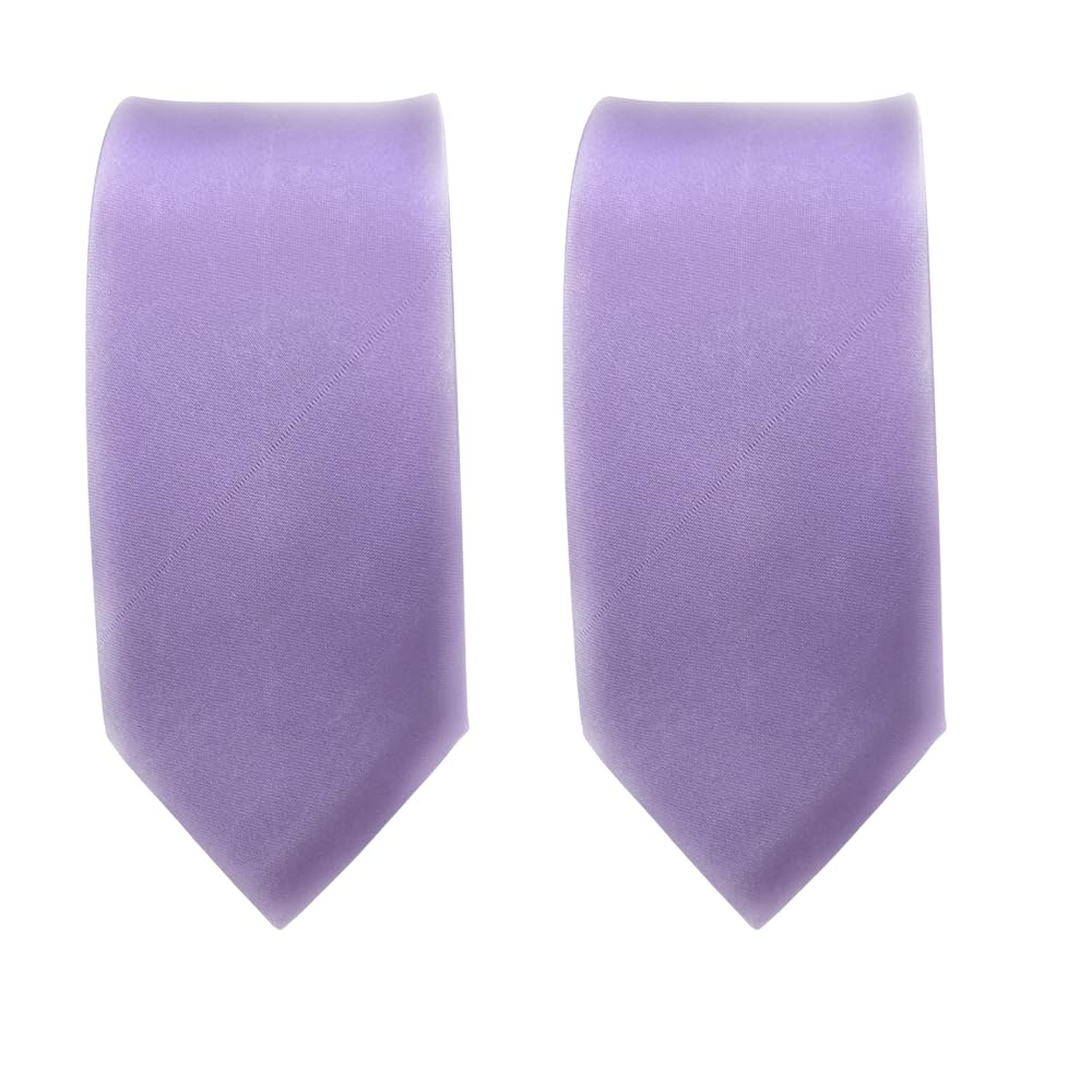Satin Tie For Men & Boys | Premium Slim Necktie for Formal, Business, Wedding & Party Attire | 2.5-Inch | Voilet (Pack Of 2)-image-31