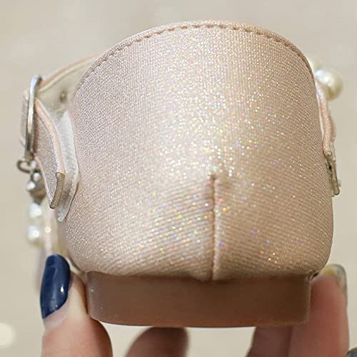 Toddler Kids Girls Dress Casual Sandal Mesh Bow Closed-Toe Mary Jane Shoes Ballerina Satin Ankle Wedding Shoes4