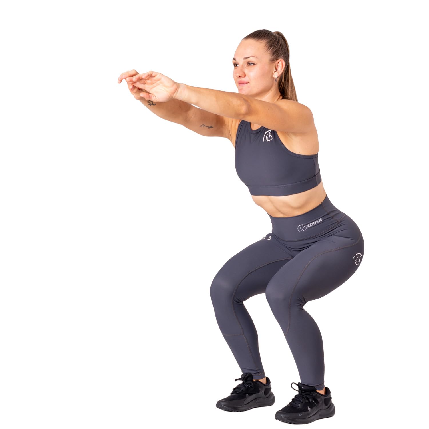 Mallas Deporte Mujer, Largas AuraLux II Tights Core Slate Grey, de Cintura Alta, con Lycra AuraLux, Gran Adaptación al Cuerpo, Costura Plana y sin Roces