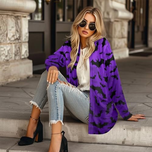 Image of Women's Lightweight Cardigans with Pockets Trendy Long Sleeve Open Front Cardigan Casual Tops Jackets Fall Oufits S-2XL