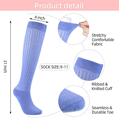 SATINIOR 10 Pairs Women's Slouch Socks Extra Long Knitted Sock Cotton Scrunchie Socks Size 9 to 113