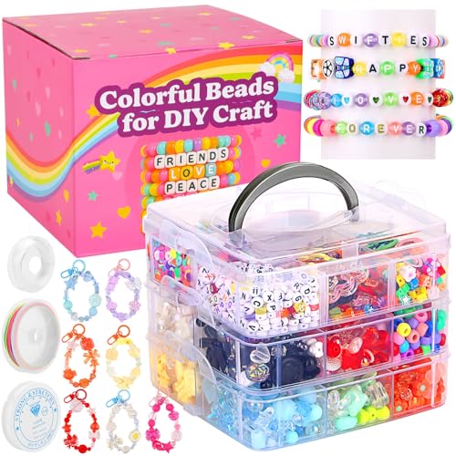 3123Pcs Assorted Acrylic Beads Kit for DIY Bracelets Making with Cute Candy Butterfly Flower Heart Kawaii Color Bead Charms for Creativity Fun Jewelry Craft Aesthetic to Make Necklaces Keychains