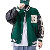 chaqueta universitaria hombre adidas OCASIÓN: Esta chaqueta de bombardero universitario de Harajuku para hombre, abrigo con botones de manga larga es una gran opción para niños y niñas. cualquier ocasión, reunión informal, fiesta, trabajo, deportes, escuela, vacaciones, oficina, citas, club, ropa casual, etc.