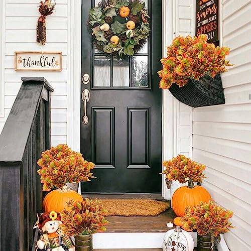 Mhmjon MHMJ-5467645 12 Pcs Artificial Fall Flowers For Outdoors Fall Greenery Artificial Maple Leaves Fake Bushes Shrubs Fall Fake Plants thumb #3
