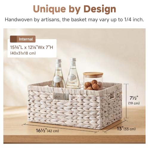 Image of StorageWorks Large Wicker Baskets for Storage, White Wicker Baskets, 1-Pack