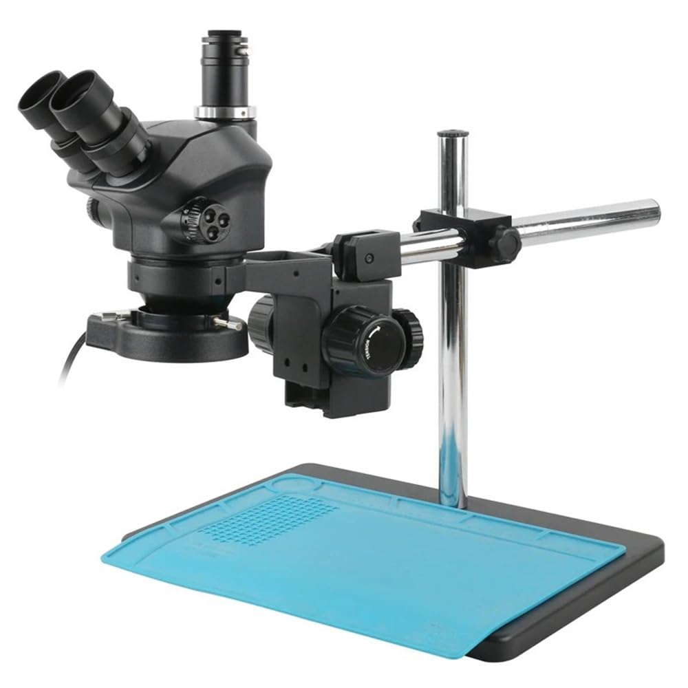 Microscope 7X-50X 3.5X-100X Industry Simul-Focal Trinocular Stereo Microscope Soldering Repair Big Size Metal Adjustable Multi Angle Stand(7-50x)