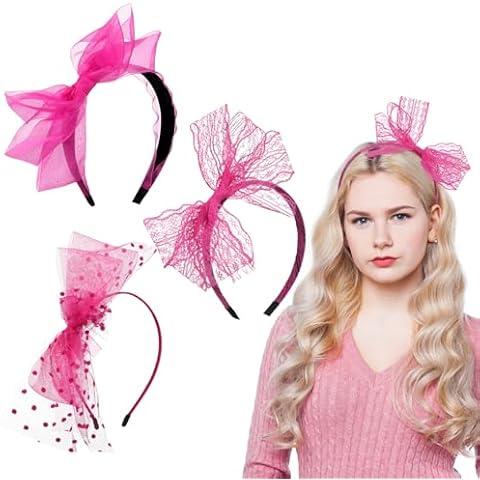 FRIUSATE Neon Lace Bow Headbands Set Cover