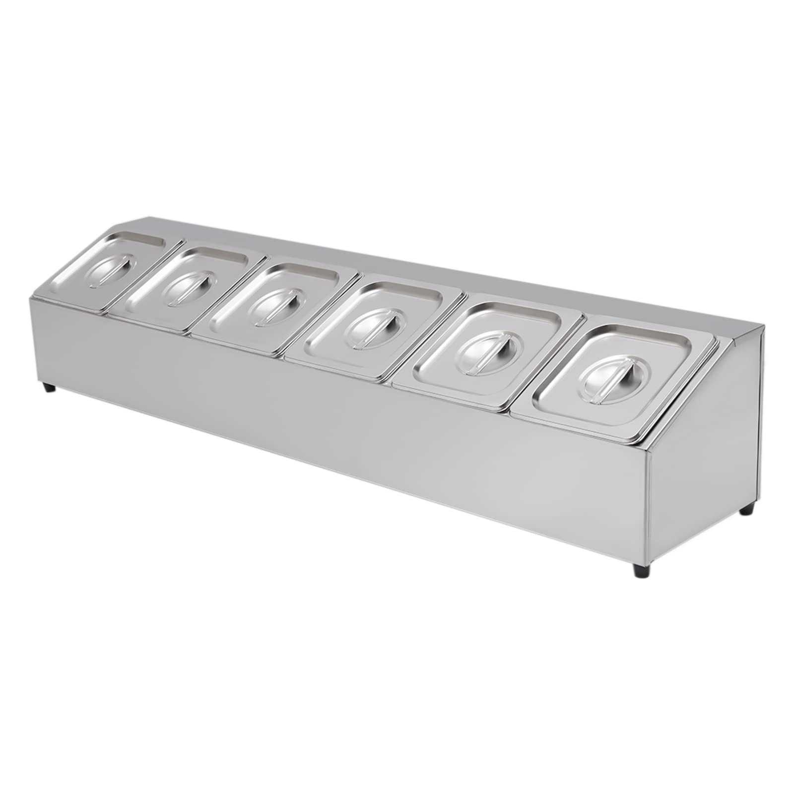 Chafing Dish Credenze Riscaldatori Piatti Acciaio Inossidabile 6 Scomparti Professionale Colonna Singola Reepienti Riscaldamento Mediatura Hotel Sala Ristorante Isolamento Sicuro Durevole