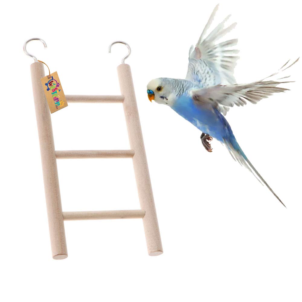 Western Era 3 Stairs Fun Natural Wooden Ladder Toy for Training, with Hooks, Designed for Birds, Parrot, Budgies and Other Small, Medium Large Bird, (18.5cm) (B08KZL55PW) Amazon Price History, Amazon Price Tracker