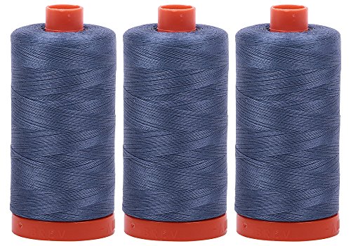 Paquete de 3 bobinas grandes de hilo de algodón Aurifil 50wt miniatura 1