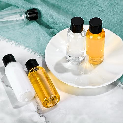 Mifoci 100 Pcs Small Plastic Bottles with Caps 2 oz Clear Empty Squeeze Bottle with Flip Cap Small Refillable Transparent Travel Dispenser Container for Shampoo Lotion Conditioner Liquid Soap4