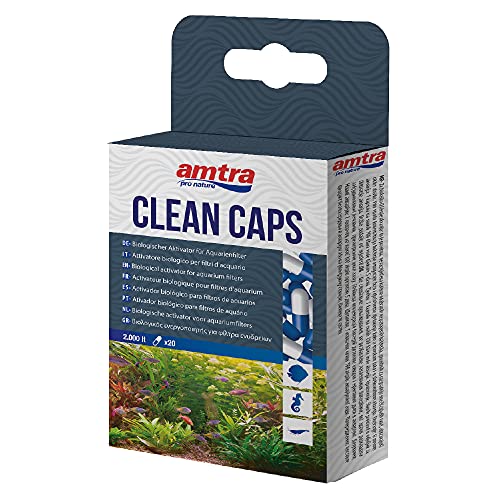AMTRA CLEAN CAPS - attivatore batterico per filtri d’acquari d'acqua dolce e marina, attivatore del ciclo dell'Azoto. Formato 20 capsule