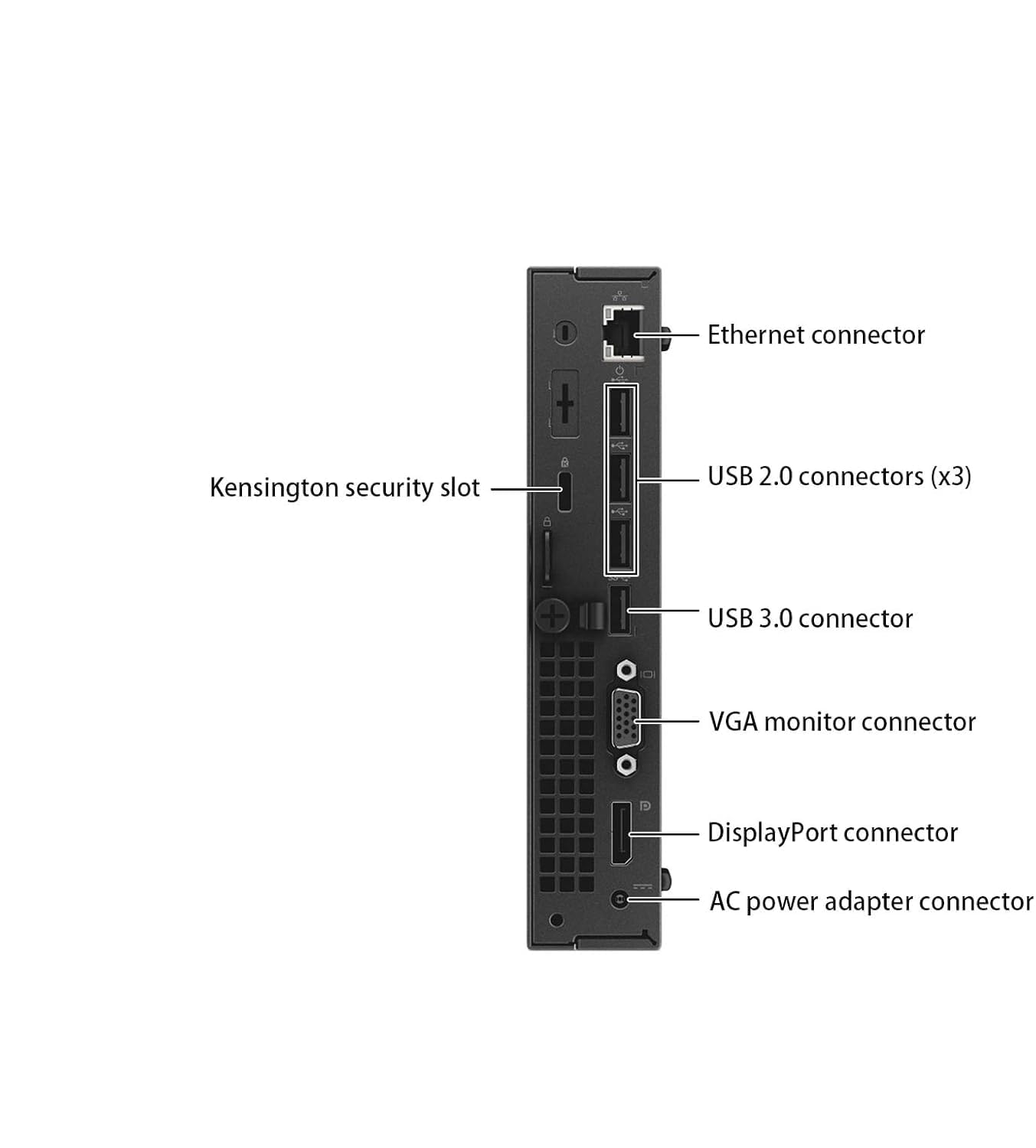 Dell Optiplex 3020 - Mini ordenador de sobremesa con pantalla de 24 pulgadas, Intel Core i3-4160, 8 GB de RAM, SSD de 128 GB, teclado QWERTY estadounidense, Wi-FI, Bluetooth, Windows 11 Pro — view 5