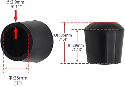 Miniatura 65 de Flyshop 4 tapas redondas de goma de 1.772 in para patas de silla, protectores de suelo, antideslizantes y reducción de ruido, calcetines duraderos