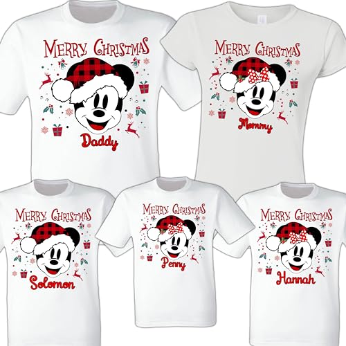 Christmas Family Shirts for Disney Vacation tshirts matching shirts 2025 Group Shirt Family Christmas Gifts Matching Custom Personalized Shirts Christmas pajamas Playeras para Navidad Familia Reunion