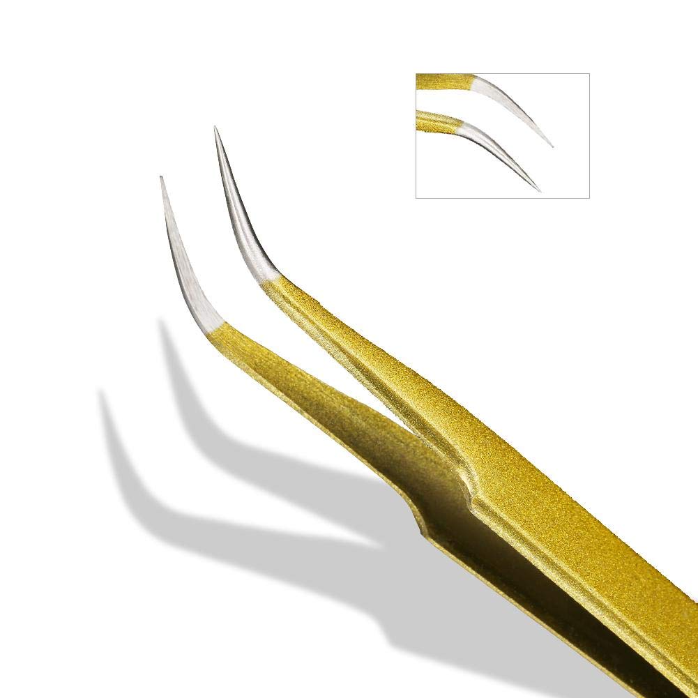 2er Set Wimpernpinzetten – Edelstahl, Gerade & Gebogene Spitze, Für Wimpernverlängerung & Make-up