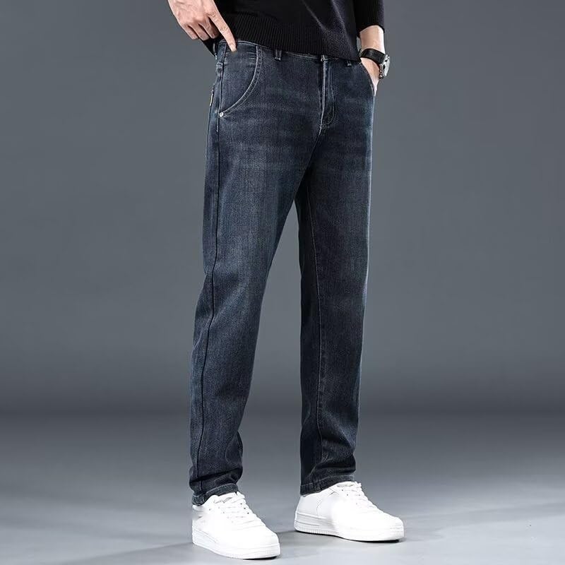 Men's Spring and Autumn Straight-Leg Loose Casual Denim Long Pants2