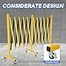 16.4 Feet Expandable Metal Barricade with Wheels, Retractable Metal Traffic Gate, Industrial Security Barrier for Construction Site Elevator Garage Road Yellow Black