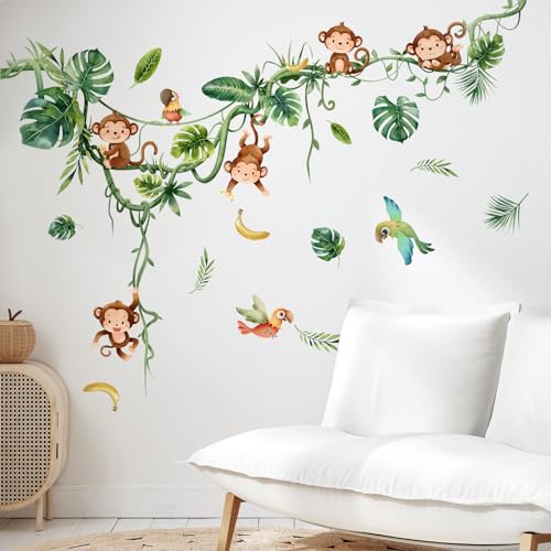 Supzone Vinilo Decorativo Mono Trepador Selva miniatura 3