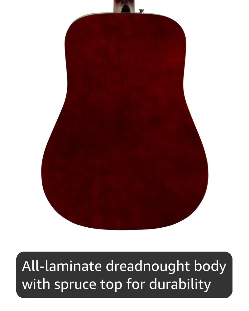 Fender FA-125 Dreadnought Acoustic Guitar - Natural Bundle with Gig Bag, Tuner, Strap, Strings, Picks, and Austin Bazaar Instructional DVD