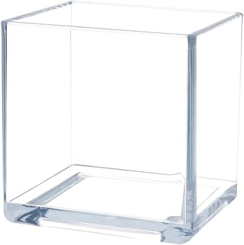 Royal Imports Clear Acrylic Flower Vase Cube 4"x4" Plastic Square Vase for Flowers Unbreakable Decorative Centerpiece for Home, Wedding, or Events Clear Large Look, Modern Design