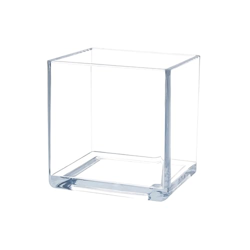 Royal Imports Clear Acrylic Flower Vase Cube – 4"x4" Plastic