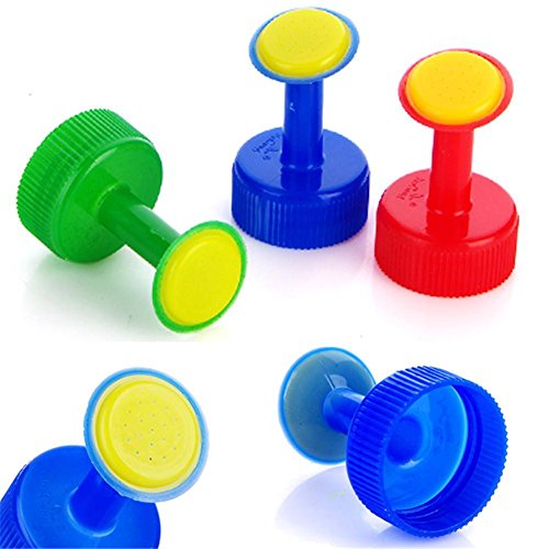 FUHUY 5Pcs Bottle Top Waterers Plastic Plant Watering Spike Sprinkler Head Automatic Watering Irrigation Nozzle (Random Color)