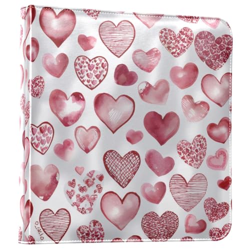Álbum de fotos adhesivo DIY Scrapbook acuarela corazones románticos día de San Valentín 3 anillas álbum de fotos 40 páginas 8x10 para recuerdos miniatura 1