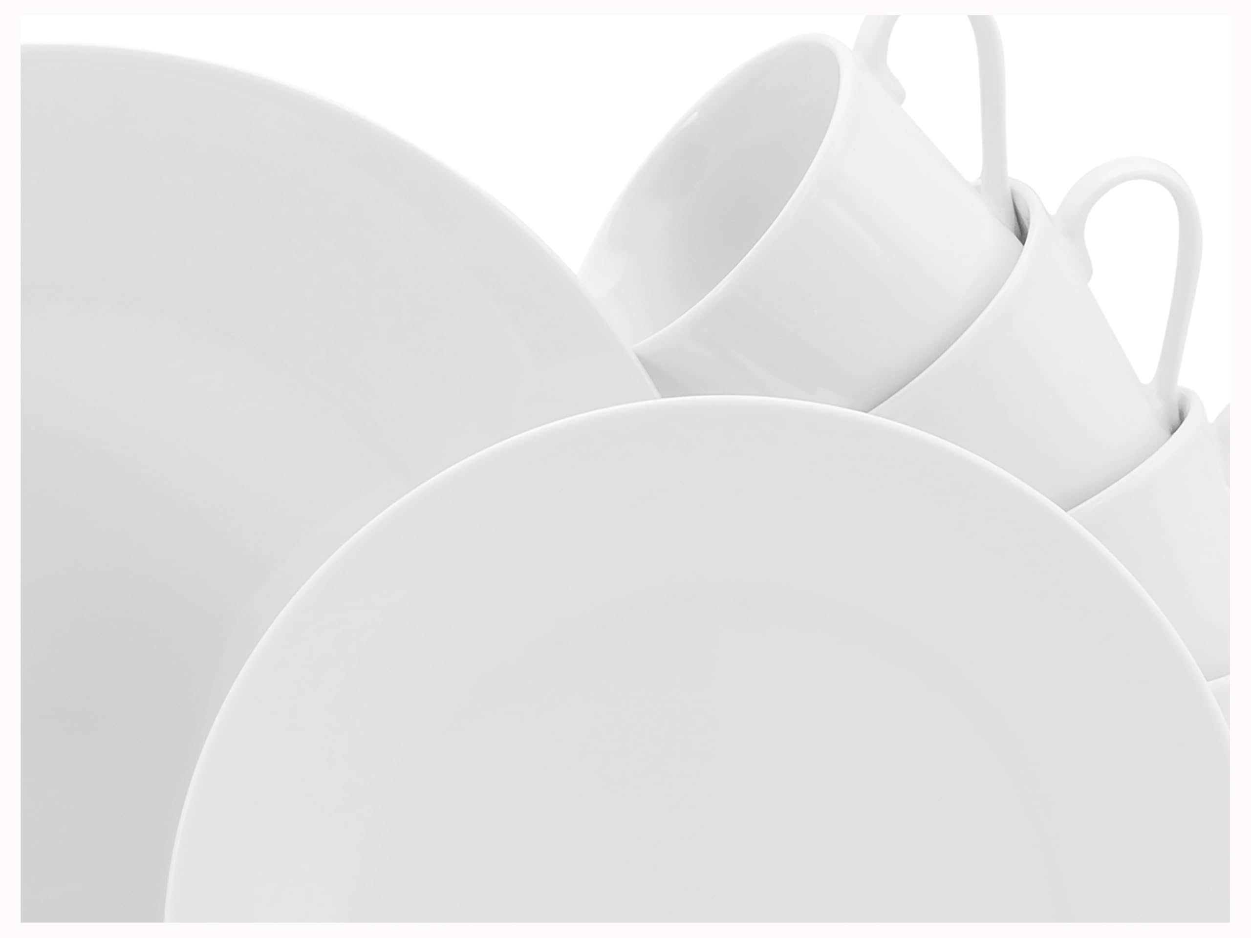 CreaTable, Serie Base Weiss, 30-teiliges Kombiservice aus Porzellan | Geschirrset, spülmaschinen- und mikrowellengeeignet, Qualitätsproduktion, 24533