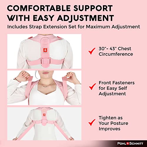 Pohl Schmitt Posture Corrector For Women And Men With Adjustable Back Straightener, Back Brace For Posture - Prevent And Relief Neck, Body Alignment Improvement & Support - Back & Shoulder Pain, Black #TOP5