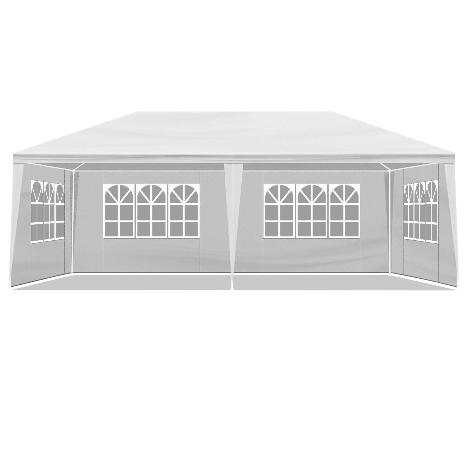 Outdoor 3 x 6m Party Tent Gazebo with Removable Sides Sidewall & Windows, Heavy Duty Steel Frame,Storage Bag Leg Weight Bags, Outdoor Gazebo Marquee Garden Wedding Party Tent Waterproof White (6 Side)