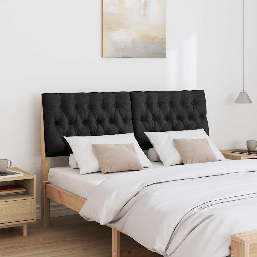 Tête de lit capitonnée Noir 160 cm en Bois de pin Massif avec Coussins rembourrés pour Chambre Adulte ou Enfant, Design Moderne scandinave, Facile à Nettoyer et Durable