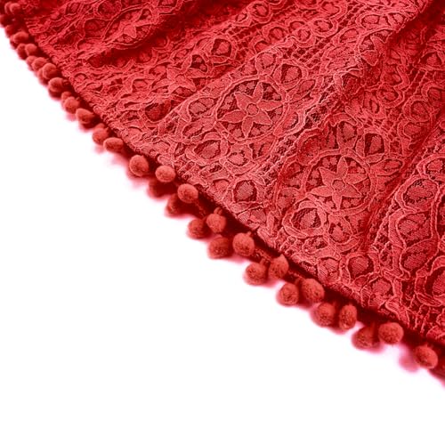 Image of BGFKS Baby Girl Tutu Dress Elegant Lace Pom Pom Flutter Sleeve with Flower Headband Set
