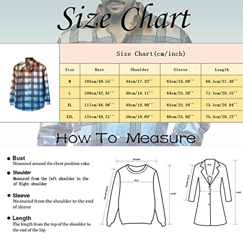 Mens Button Down Long Sleeve Shirts Striped Plaid Dress Shirts Wrinkle Resistant Work Business Cotton Blouse Tops #TOP4