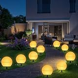 GuKKK Solar Multicolor Leuchtkugel 5er Set, DIY Solarlampen Solarkugel für Außen Gebührenpflichtig, IP65 Kugelleuchte 12cm Durchmesser, 7 Lichtfarben, für Garten, Terrasse, Weihnachten, Halloween