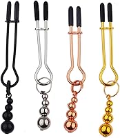 Vista 3 de Abrazadera de pezón colgante no perforante, ajustable, sexy, clip de pezón, abrazaderas de clip para pezón, anillo de nudo, joyería para el cuerpo