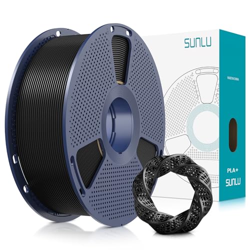 Image of SUNLU PLA Plus Filament 1.75mm Black 1KG, Neatly Wound 3D Printer Filament 1.75mm, PLA+ 1000g, Dimensional Accuracy + /- 0.02 mm, Fit Most FDM 3D Printers, 1kg Spool (2.2lbs), Black
