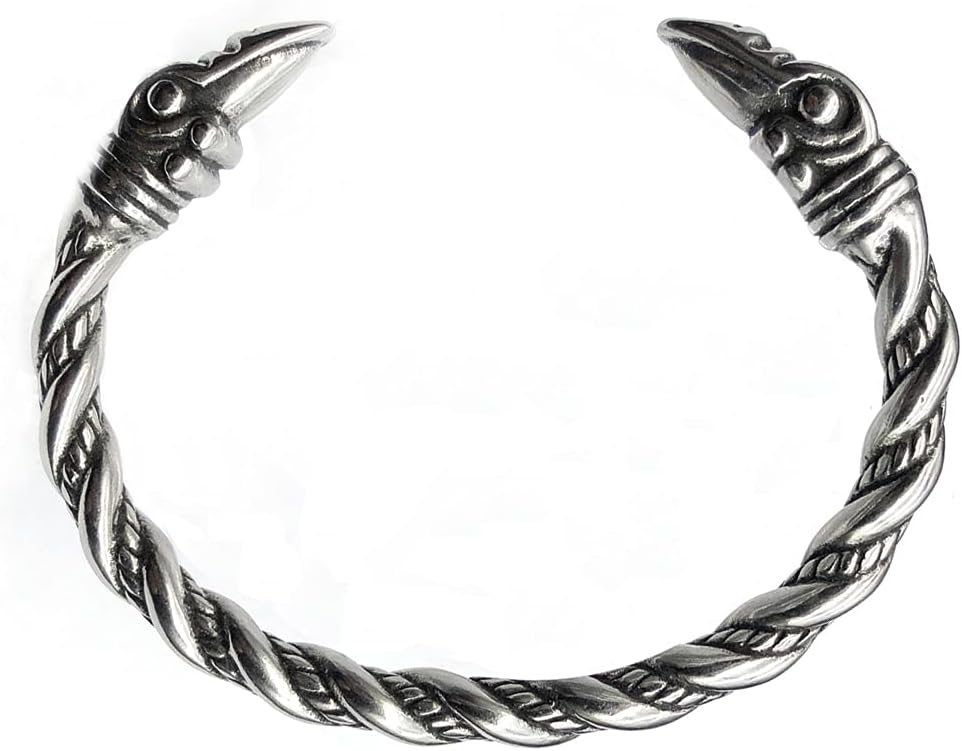 Viking Bracelet for Women Men Arm Ring Norse Jewelry Stainless Steel Wristband Cuff Bracelet Norse Dragon Raven Wolf Head Scandinavian Bracelet, ้ๅฑ, Agate
