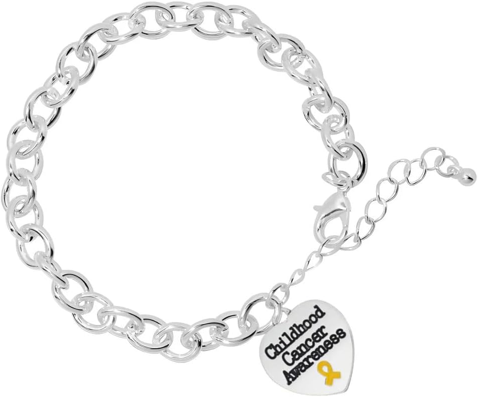 Gold Ribbon Awareness Bracelets - Childhood Cancer, Pediatric Cancer, Neuroblastoma and COPD Awareness– Perfect for Support Groups and Gift-Giving