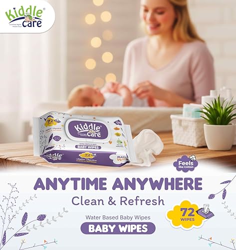 Image of Baby Wipes with Lid, Gentle Soft, 99% Purified Water, Aloe Vera & Vitamin E, Alcohol Free, SLS & Paraben Free, pH Balanced, Newborn Sensitive Skin, Pack of 5 (360 Count)