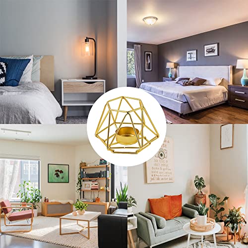 2 stuks geometrische kaarsenhouders van smeedijzer, metalen kaarsenhouder, metalen metalen kaarsenhouder voor woonkamer, bruiloftsdecoratie - Afbeelding 7