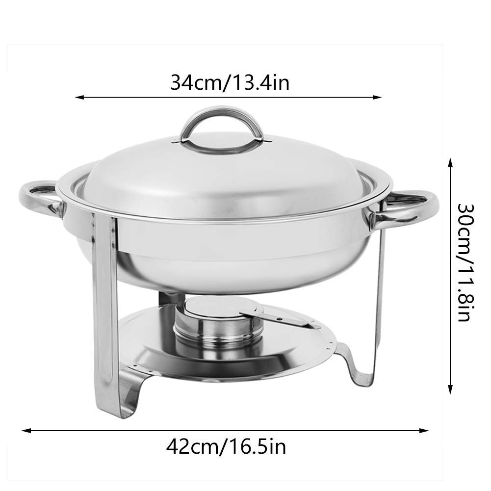 Calentador de Alimentos para Platos de frotamiento Recipiente de Acero Inoxidable para Calentar Alimentos para Frotar, Cocina Grande, Catering, Buffet y Fiesta