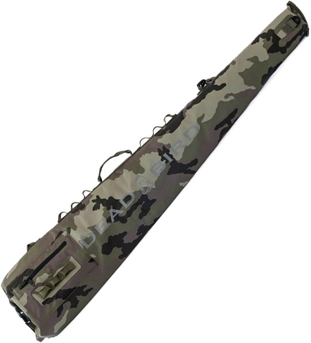 Waterproof Floating Shotgun Case for Hunting, 60" Soft Rifle Case with Padded Interior, 500D PVC Tarpaulin Gun Dry Bag with Roll-Top Closure, Shoulder Strap, Camouflage Design