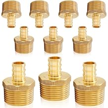10-Pack HeSun PEX Fittings, 3/4" PEX x 1" Male NPT, Brass Crimp Male Adapter Fitting for ASTM F1807PEX1807331