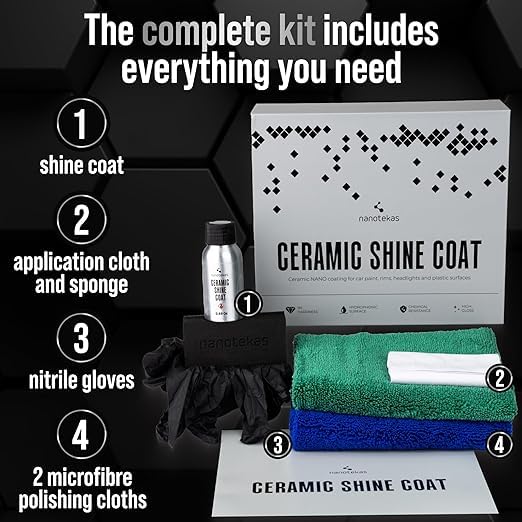 Nanot ekas Ceramic Shine Coating Car, Nano 9H Hydrophobic Coating for Car Body Paint Protection, 50 ml